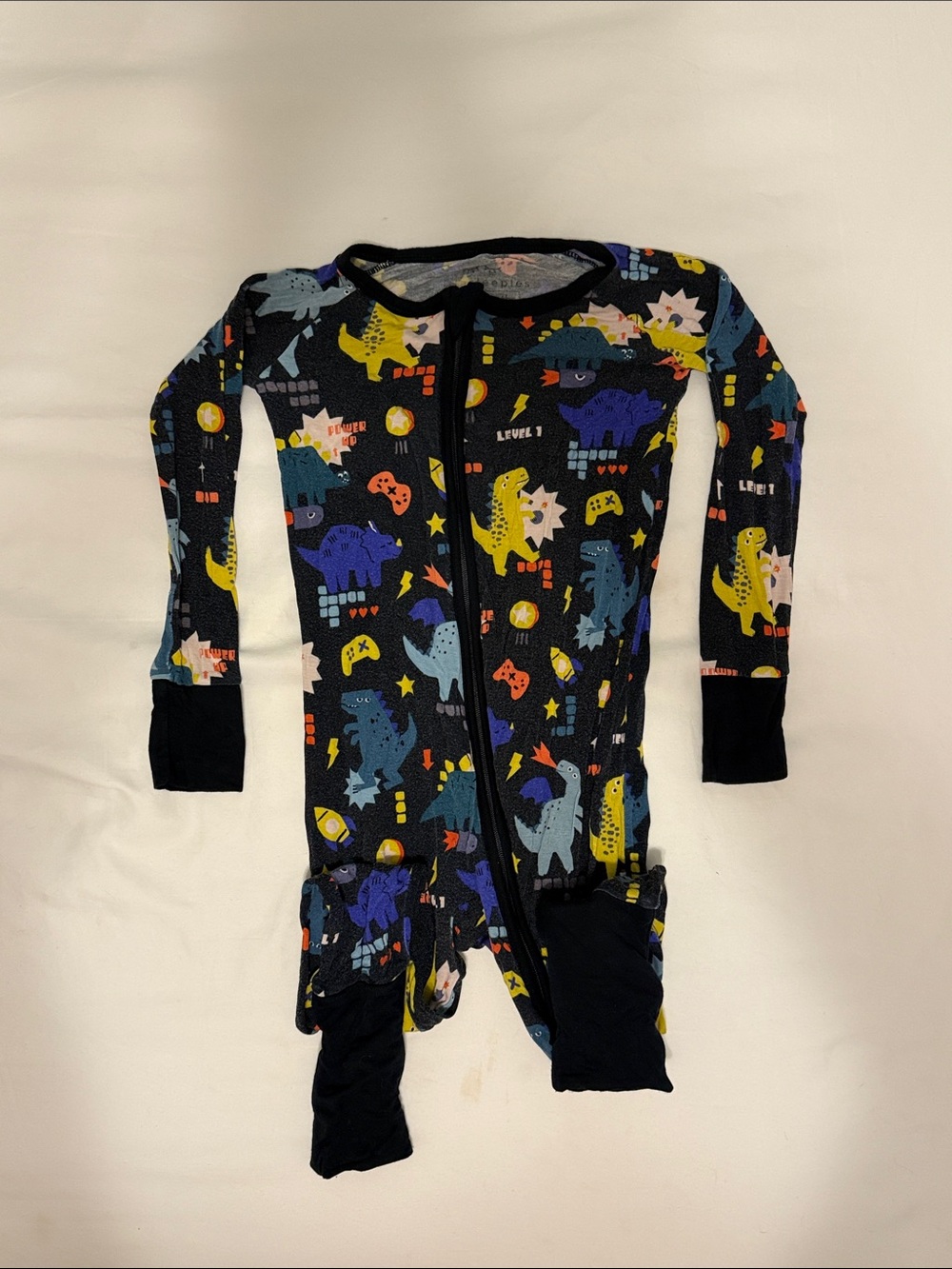 Little Sleepies Navy Dinosaur Print Zip-Up Pajama Set